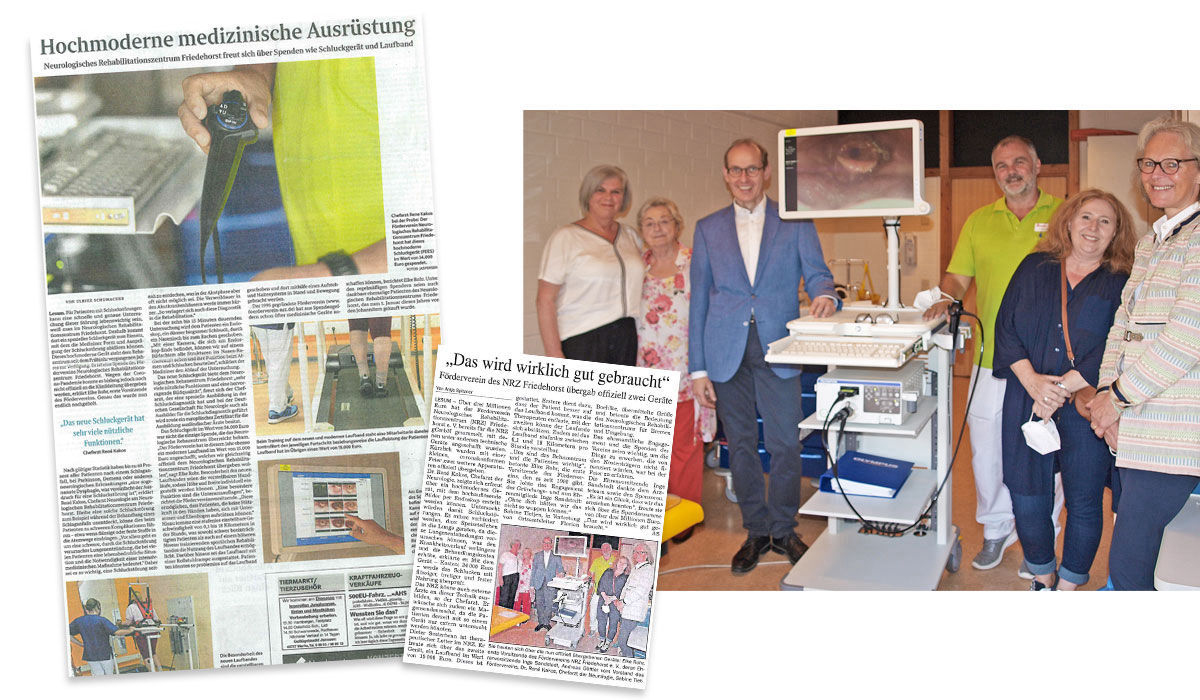 Übergabe des Schluckgerätes und des Laufbands an das NRZ